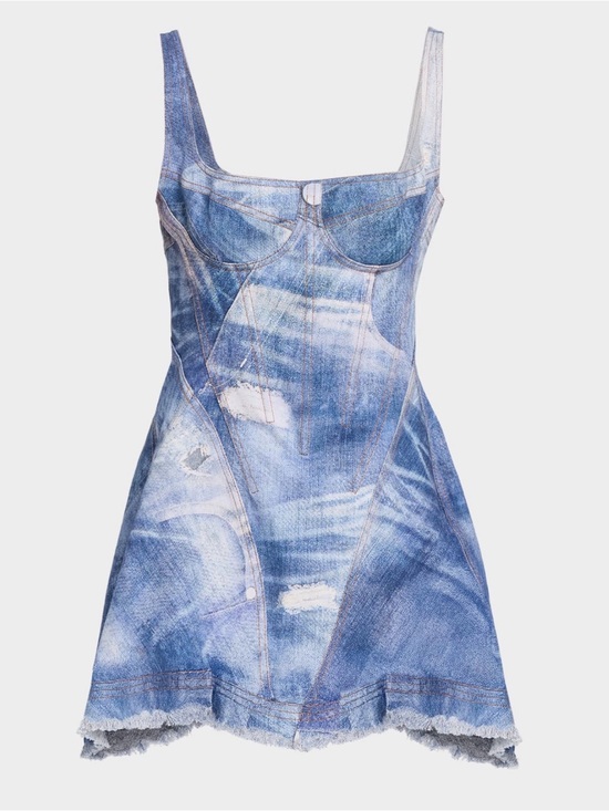 Roberto Cavalli Dresses & Skirts - Roberto Cavalli Denim Print Mini Dress NWT Size 40